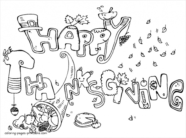 Thanksgiving coloring page printable