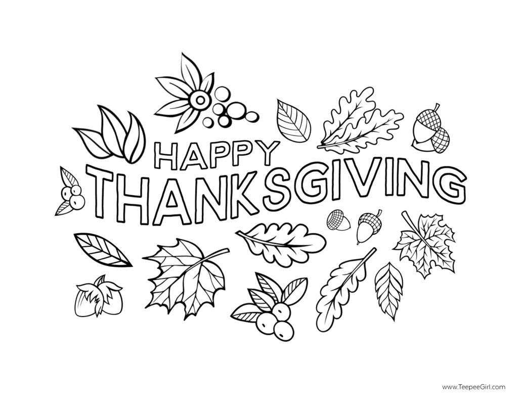 happy Thanksgiving coloring page