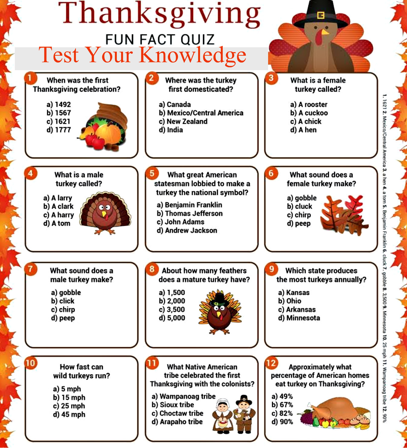 Thanksgiving Trivia Quiz