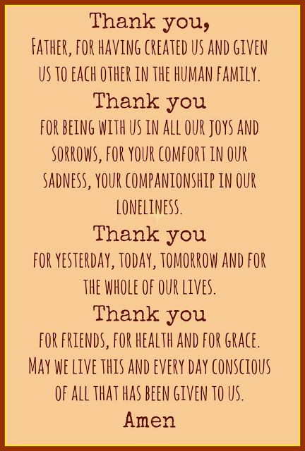 Thanksgiving dinner prayers