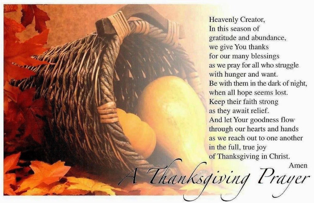 Thanksgiving prayer before meal