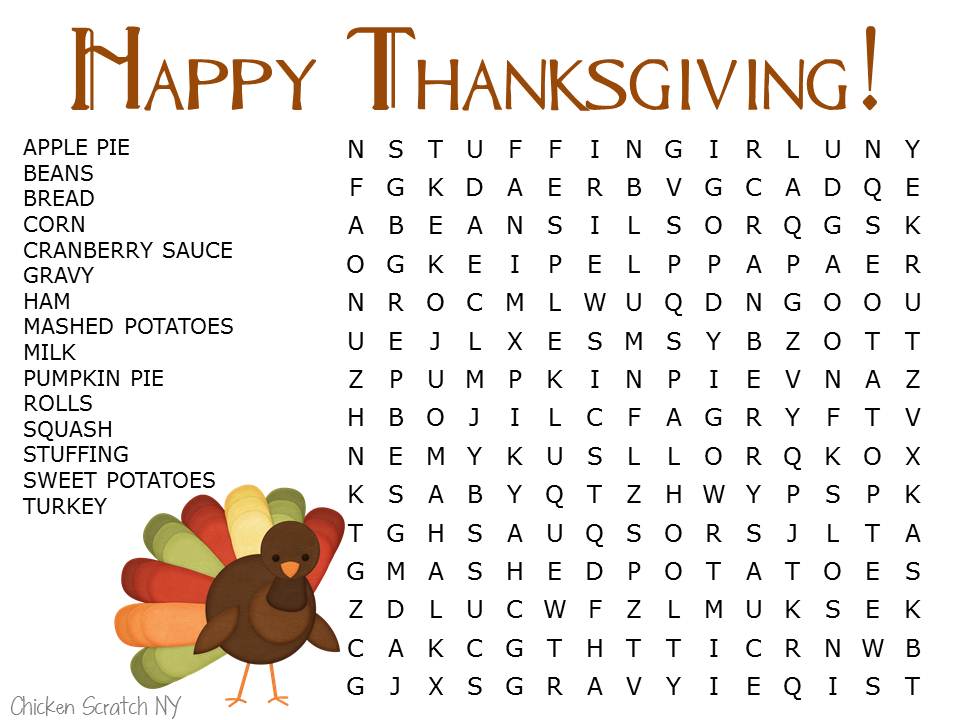 Thanksgiving puzzles games