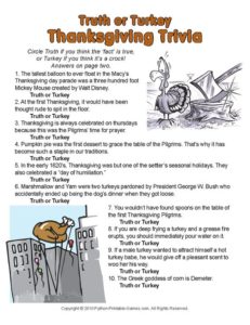 Thanksgiving trivia for kids