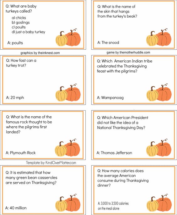 Thanksgiving trivia questions answers