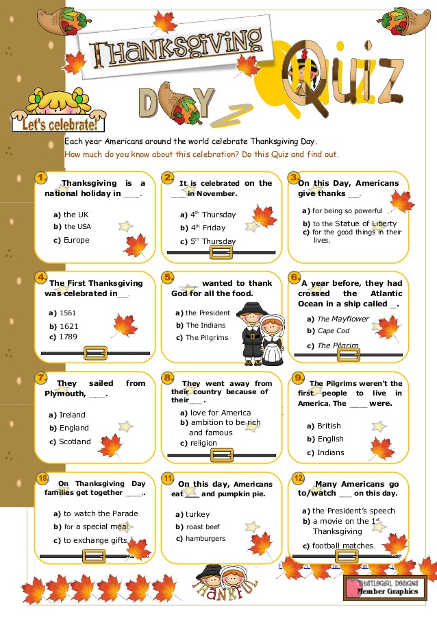 Thanksgiving trivia quiz