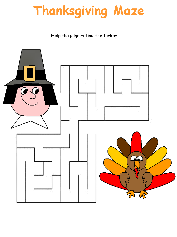 free printable Thanksgiving Maze