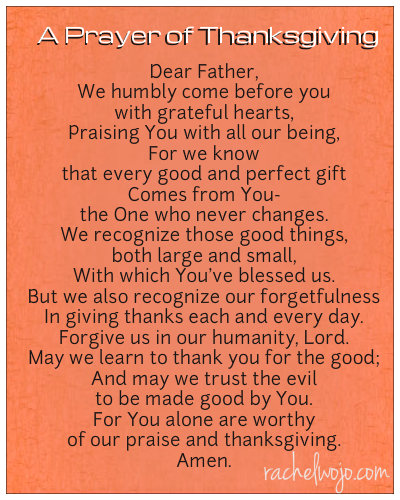 prayer for Thanksgiving dinner