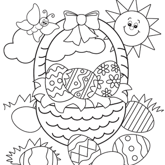 Easter Coloring Page Easter Basket