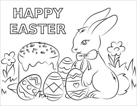 happy easter coloring page 2021 