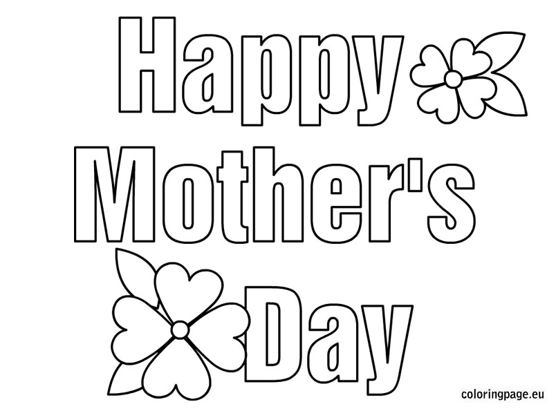 free printable MOM day coloring pages