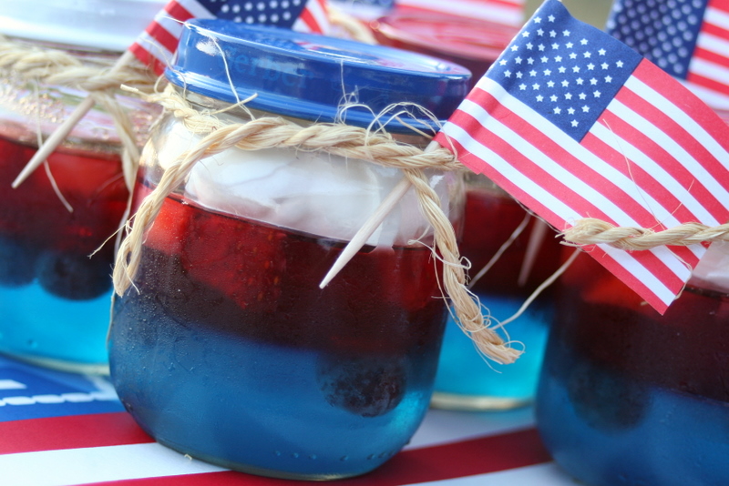 American flag layer cake