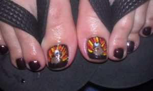 Thanksgiving toe nail art