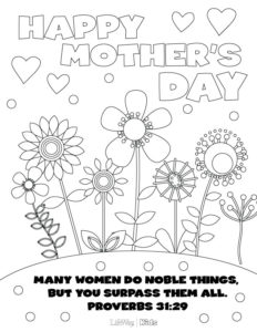 Mothers Day Gifts Coloring Page