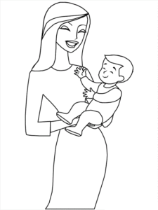 Mothers day flower coloring pages